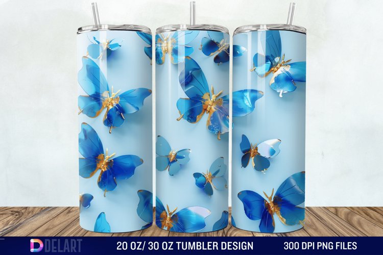 3D Butterfly Tumbler Wrap example image 1