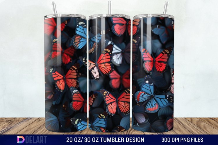 3D Butterfly Tumbler Wrap example image 1