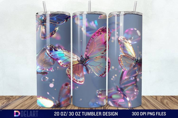3D Butterfly Tumbler Wrap example image 1