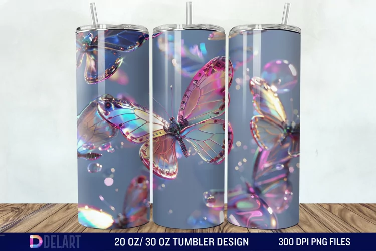 3D Butterfly Tumbler Wrap