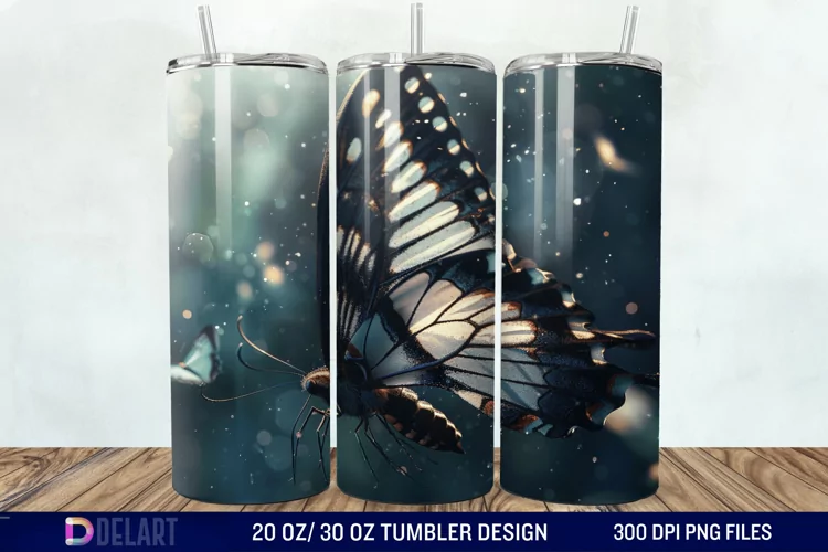 3D Butterfly Tumbler Wrap