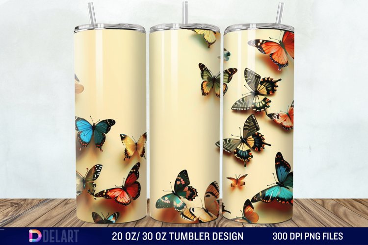 3D Butterfly Tumbler Wrap example image 1