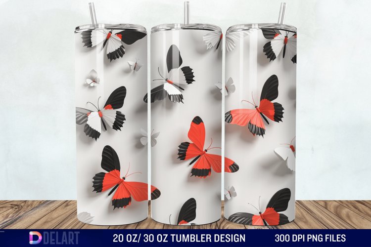 3D Butterfly Tumbler Wrap example image 1