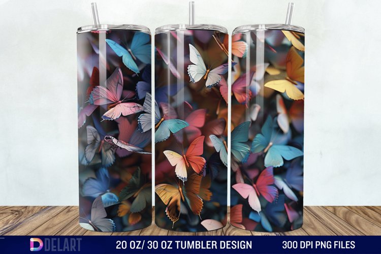 3D Butterfly Tumbler Wrap example image 1