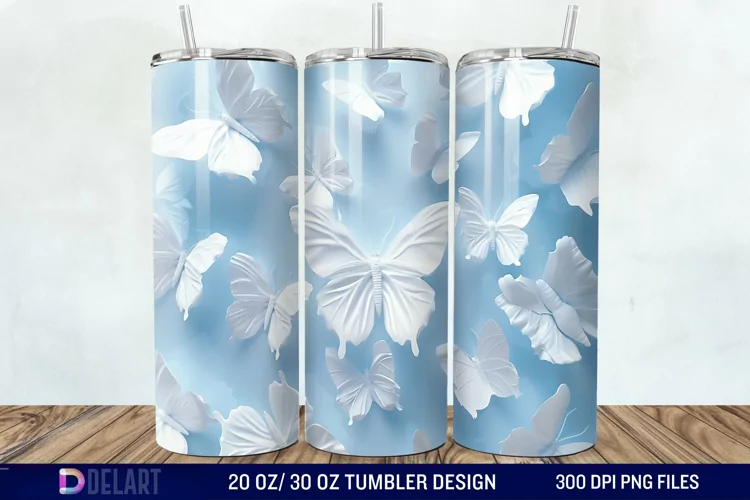 3D Butterfly Tumbler Wrap