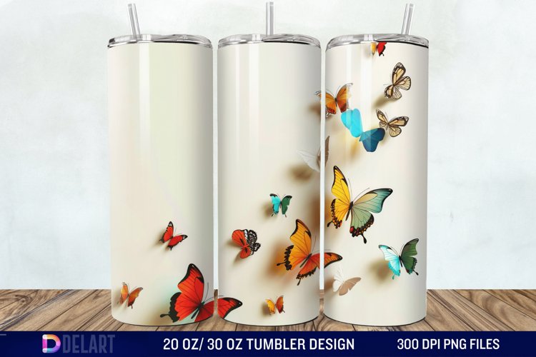 3D Butterfly Tumbler Wrap example image 1
