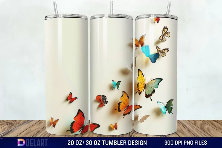 3D Butterfly Tumbler Wrap