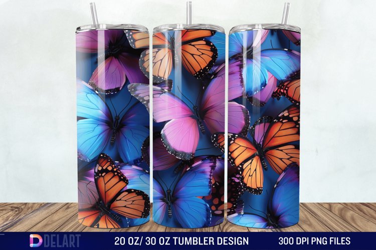 3D Butterfly Tumbler Wrap example image 1