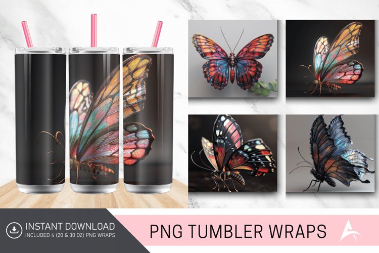 3D Butterfly Tumbler wrap