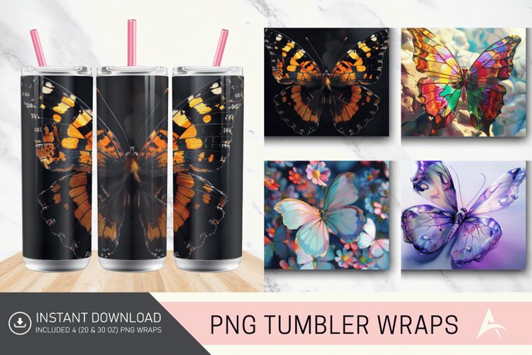 3D Butterfly Tumbler Wrap example image 1