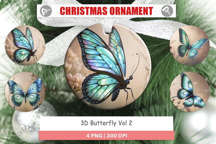 Christmas Ornaments 3D Butterfly