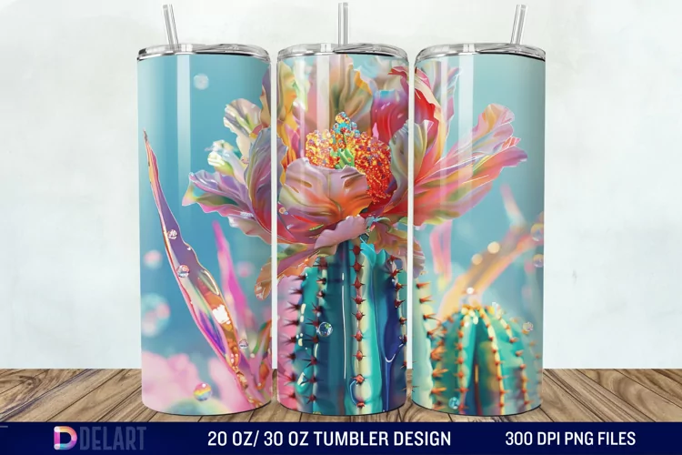 3D Cactus Tumbler Wrap