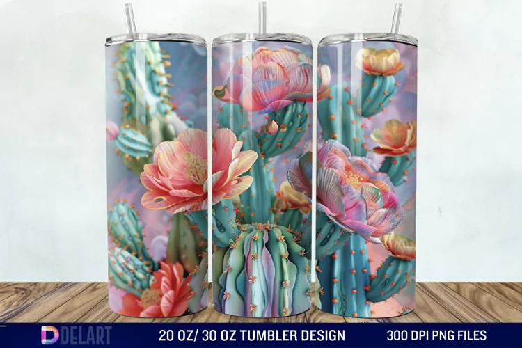 3D Cactus Tumbler Wrap