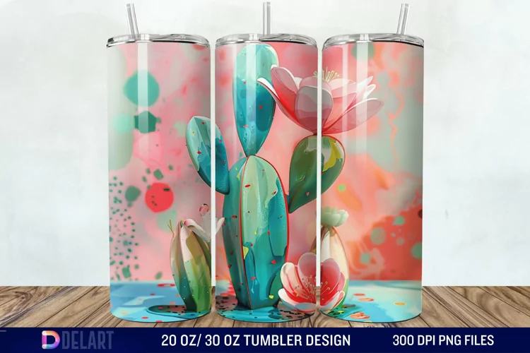 3D Cactus Tumbler Wrap
