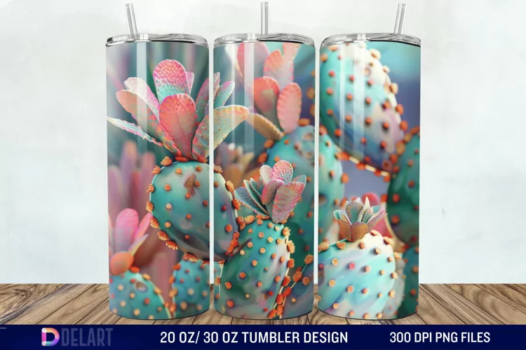 3D Cactus Tumbler Wrap