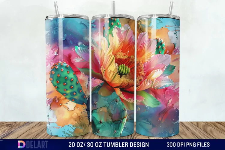 3D Cactus Tumbler Wrap