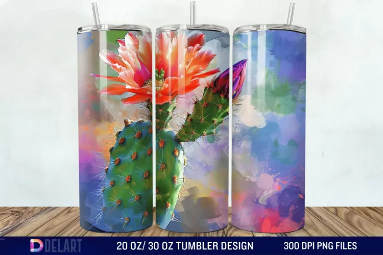 3D Cactus Tumbler Wrap