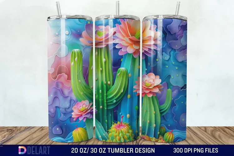 3D Cactus Tumbler Wrap