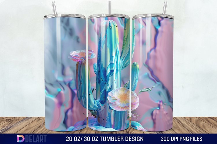 3D Cactus Tumbler Wrap example image 1