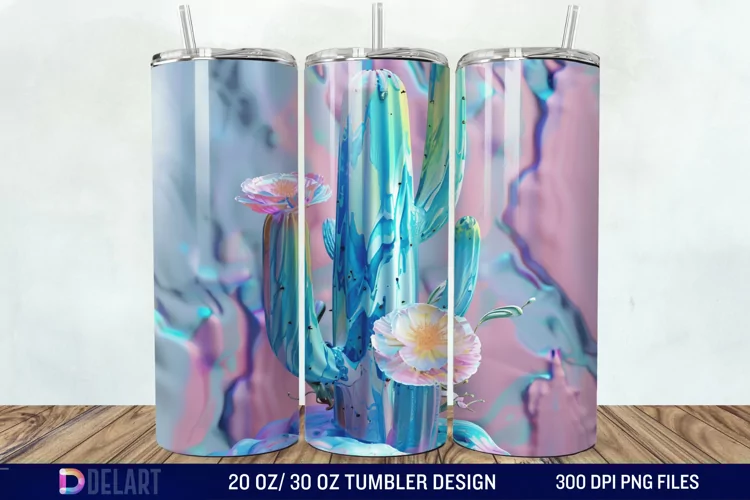 3D Cactus Tumbler Wrap