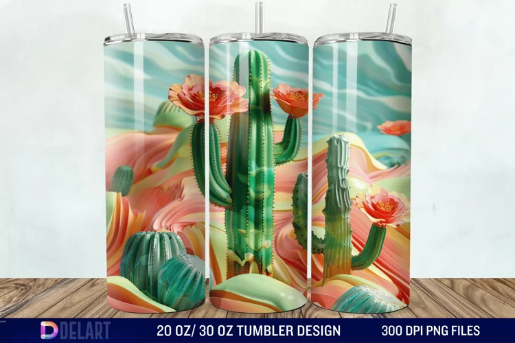 3D Cactus Tumbler Wrap