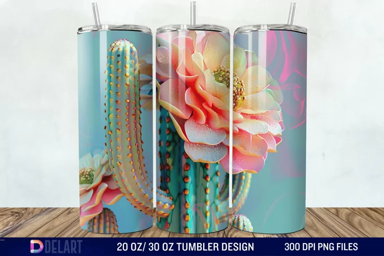 3D Cactus Tumbler Wrap
