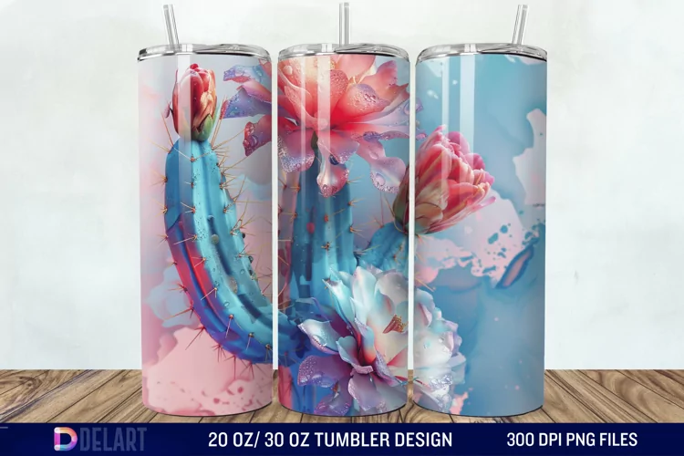 3D Cactus Tumbler Wrap