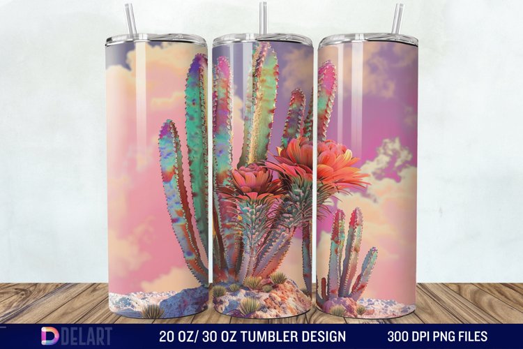 3D Cactus Tumbler Wrap example image 1