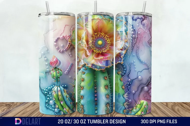 3D Cactus Tumbler Wrap
