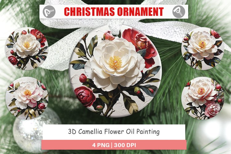 Christmas Ornaments 3D Camellia Flower