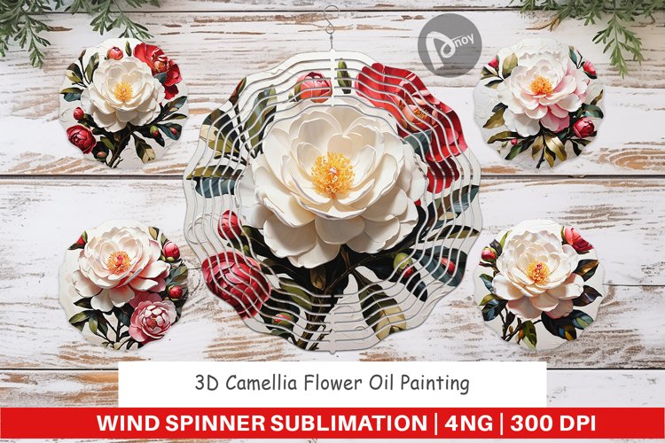 Wind Spinner 3D Camellia Flower