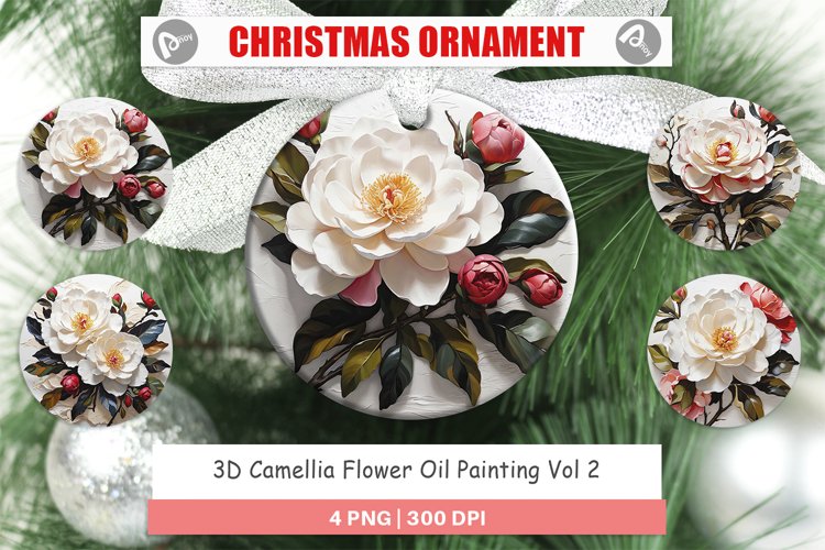 Christmas Ornaments 3D Camellia Flower