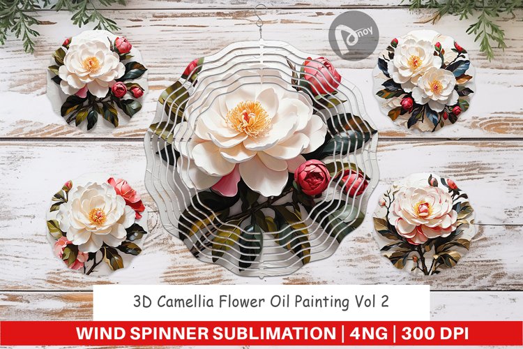 Wind Spinner 3D Camellia Flower