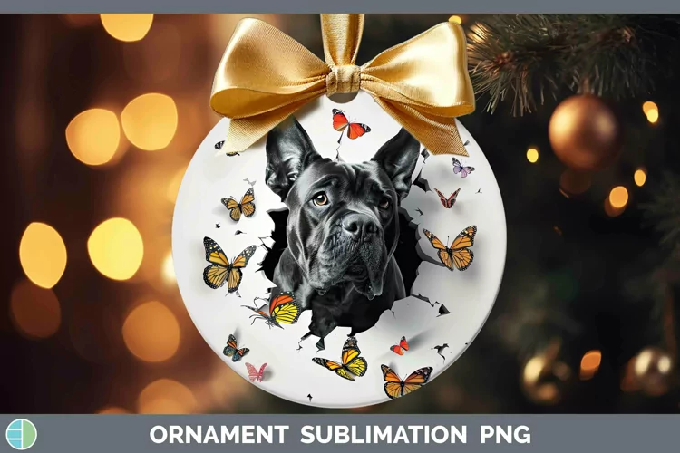 3D Cane Corso Ornament | Sublimation Bauble Designs