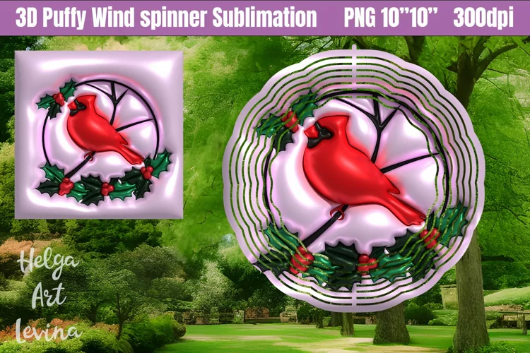 3D Puffy Wind Spinner | Cardinal Sublimation