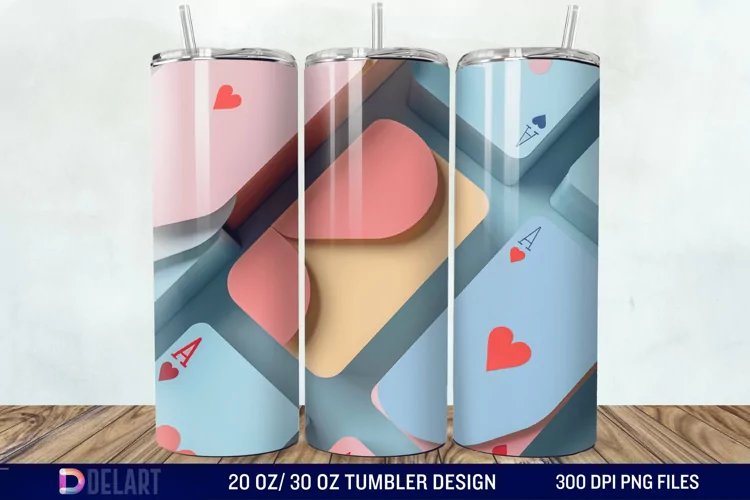 3D Cards Tumbler Wrap