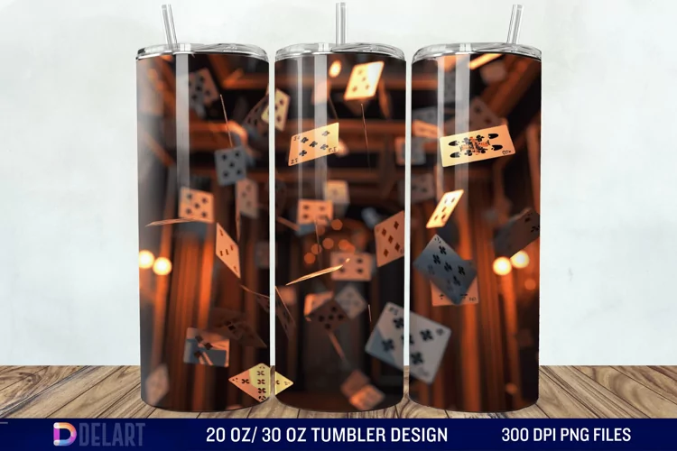3D Cards Tumbler Wrap
