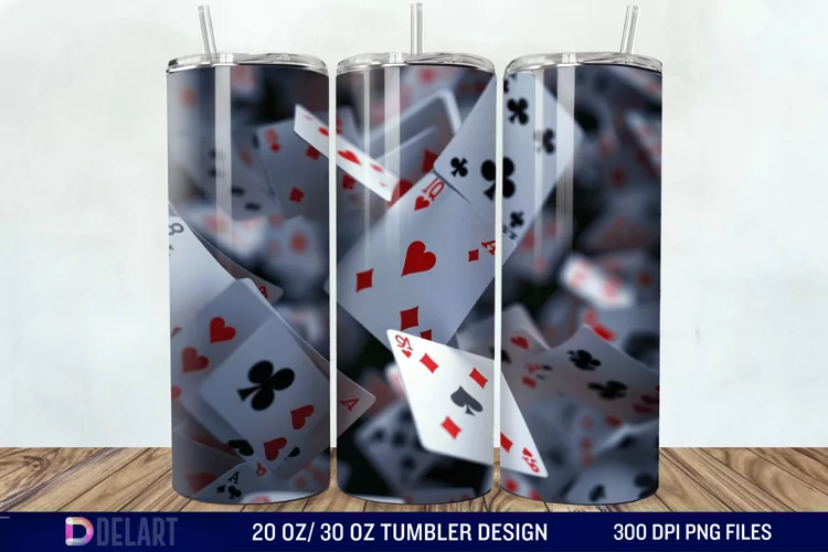 3D Cards Tumbler Wrap