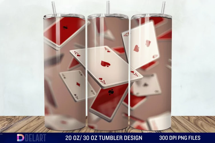 3D Cards Tumbler Wrap