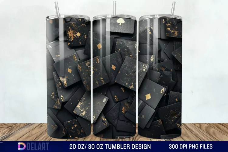 3D Cards Tumbler Wrap