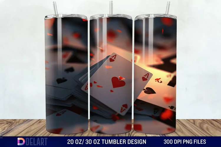3D Cards Tumbler Wrap
