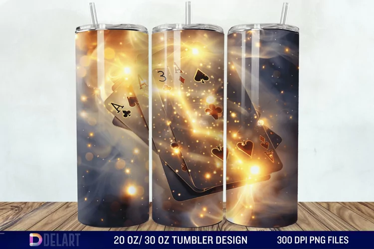 3D Cards Tumbler Wrap