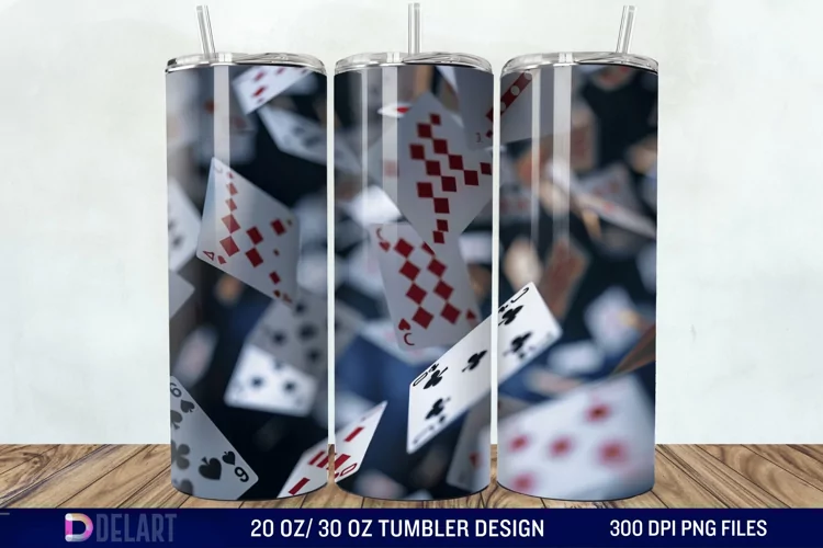 3D Cards Tumbler Wrap