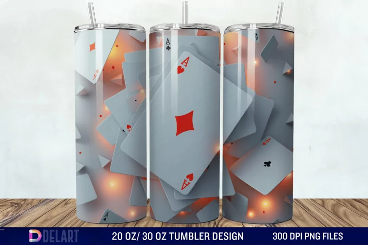 3D Cards Tumbler Wrap