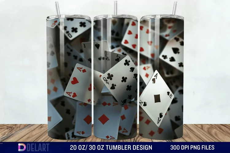 3D Cards Tumbler Wrap