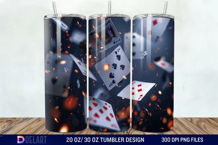 3D Cards Tumbler Wrap