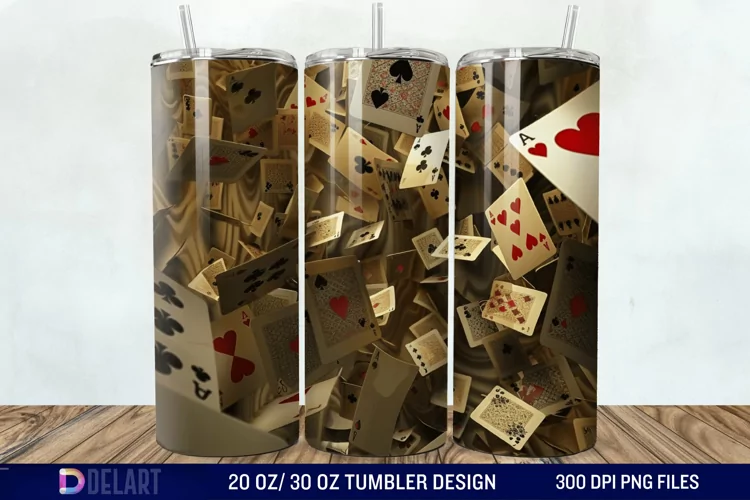3D Cards Tumbler Wrap
