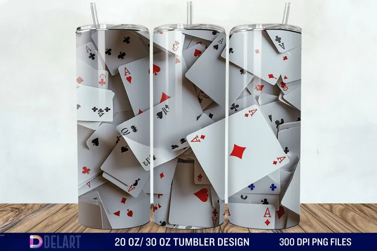 3D Cards Tumbler Wrap