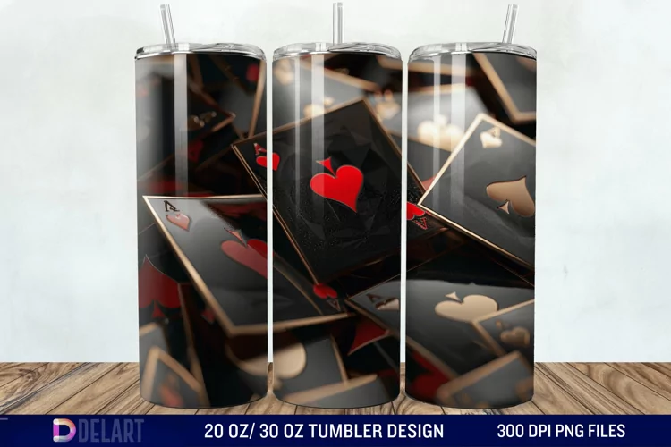 3D Cards Tumbler Wrap