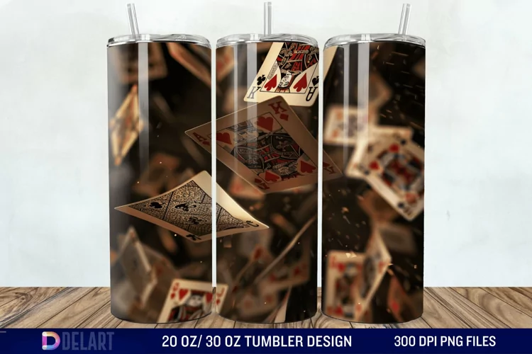 3D Cards Tumbler Wrap